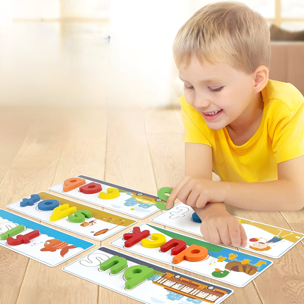 Brinquedo Educativo para Crianças Jogo de Letras em Madeira