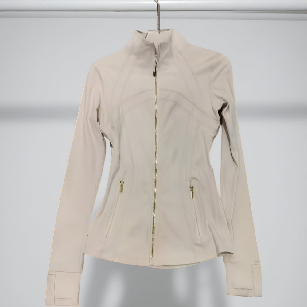 Casaco Desportivo Senhora Cintura Ajustável Elástico Casaco de Ginásio