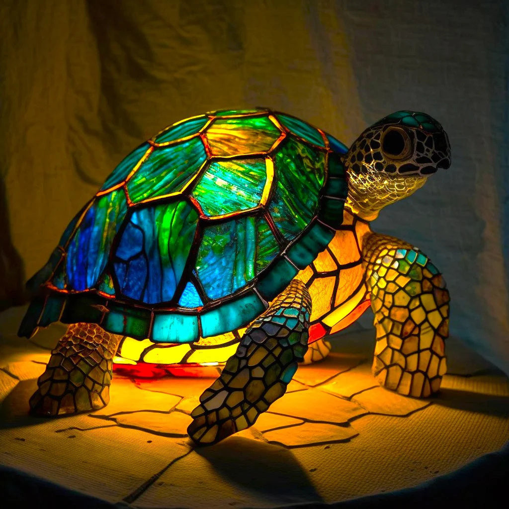 Stained Glass Animal Lamp Kaleidoscopic Light Decorative Home Accent 1