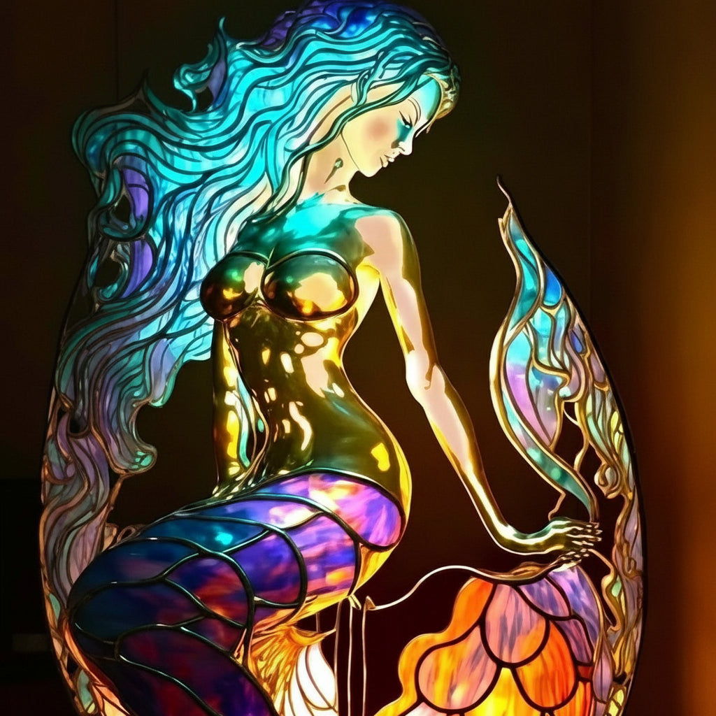 Stained Glass Animal Lamp Kaleidoscopic Light Decorative Home Accent 10