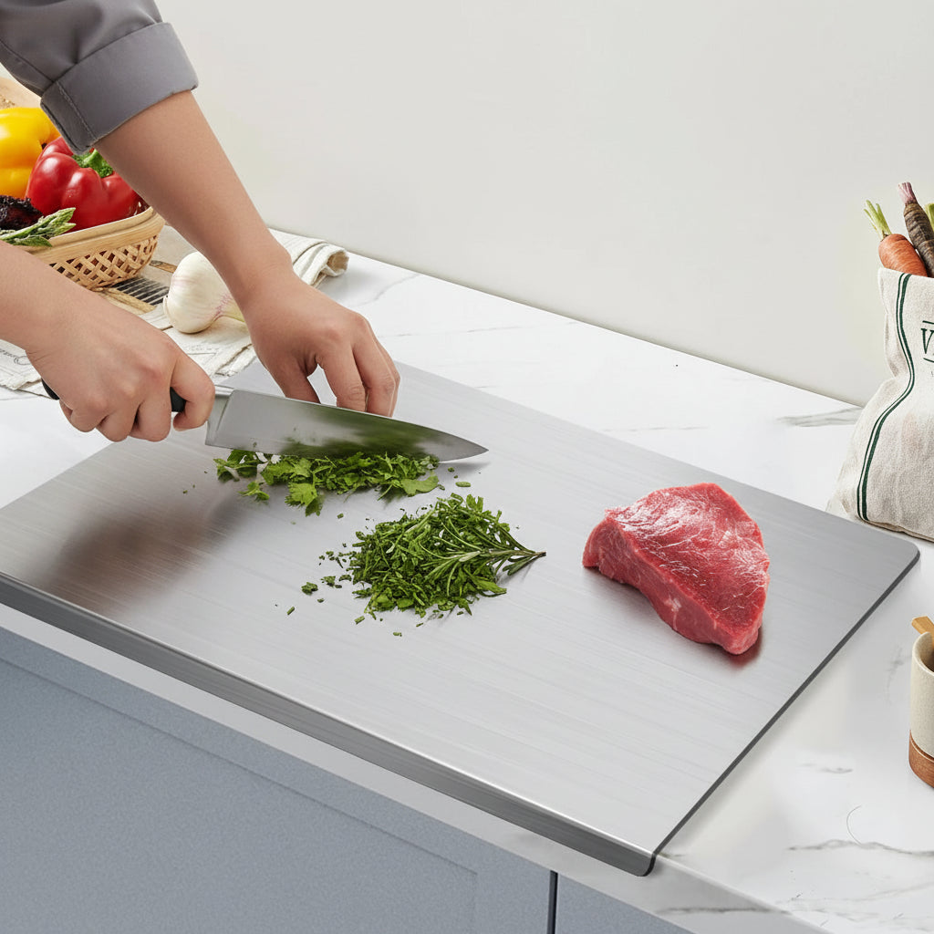 Stainless Steel Cutting Board Durable Waterproof Easy Clean