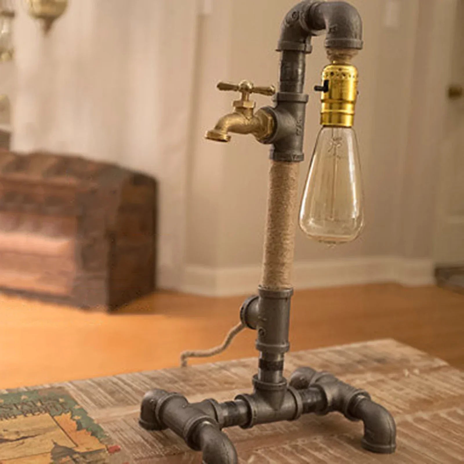 SteamLume - Steampunk Tafellamp met Industrieel Vintage Design – Retro Decoratieve Verlichting