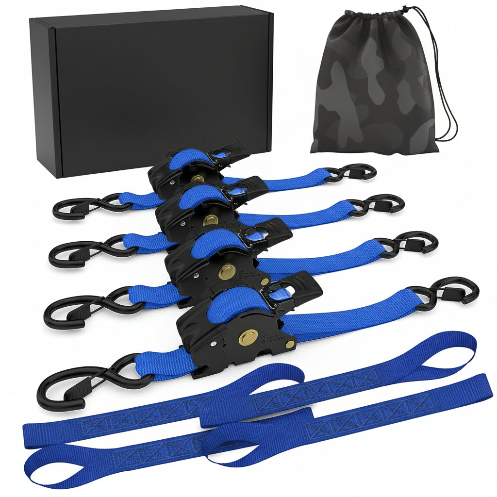 Spanbanden Retractable Heavy Duty Zelfoprollend Metaal Tie Down Set