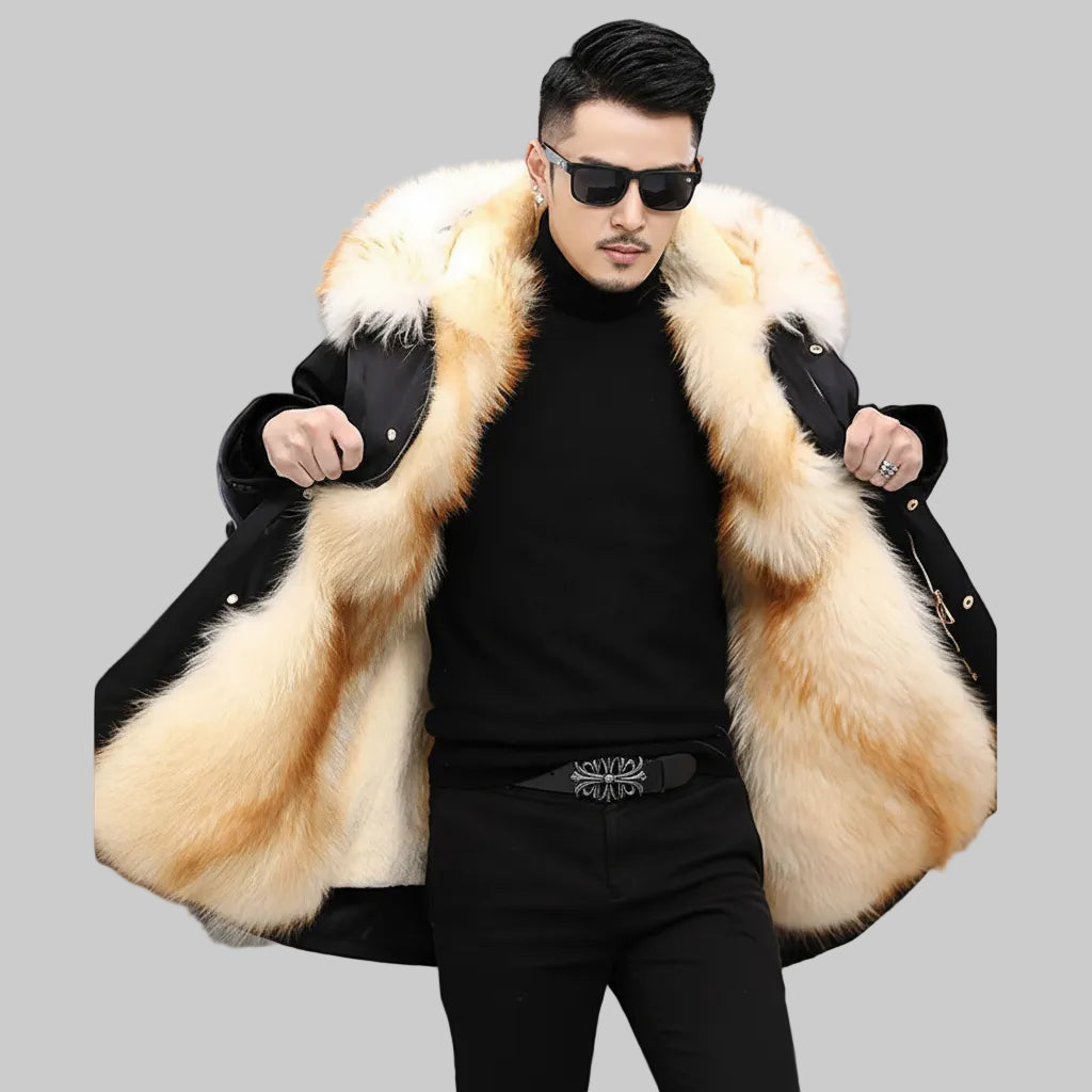 Winterjas Heren Imitatiebont Capuchon Waterdichte Buitenlaag