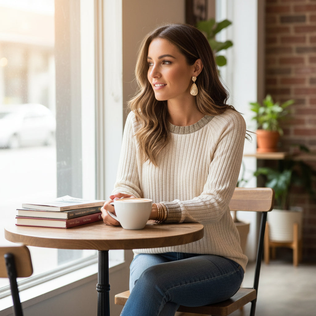 Camisas de Manga Comprida WIHOLL para Mulher Suéteres Leves Conjuntos de Outono 2025 Roupa de Inverno com Blocos de Cor Elegante Casual Macia