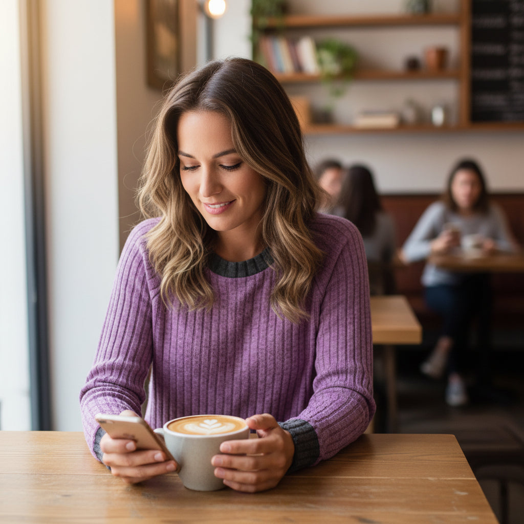 Camisas de Manga Comprida WIHOLL para Mulher Suéteres Leves Conjuntos de Outono 2025 Roupa de Inverno com Blocos de Cor Elegante Casual Macia