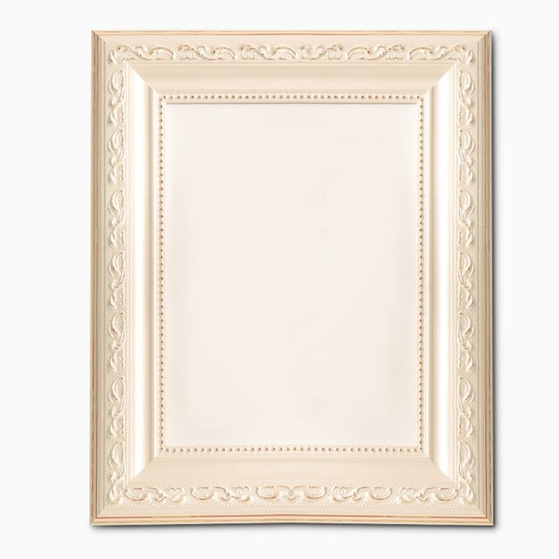 Double Rectangular White Pink Gold Wooden Photo Frames