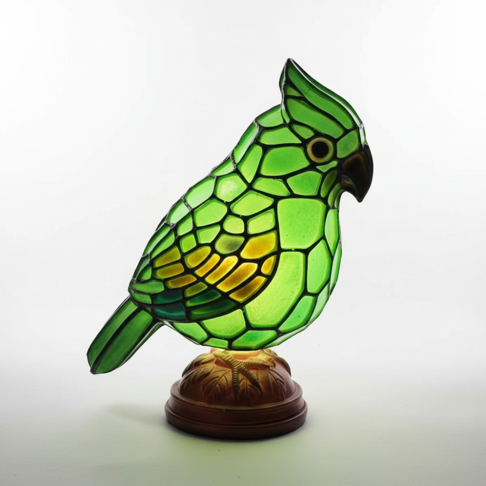 Candeeiro de mesa Forma Pássaro Vermelho Lâmpada LED Alimentada por USB