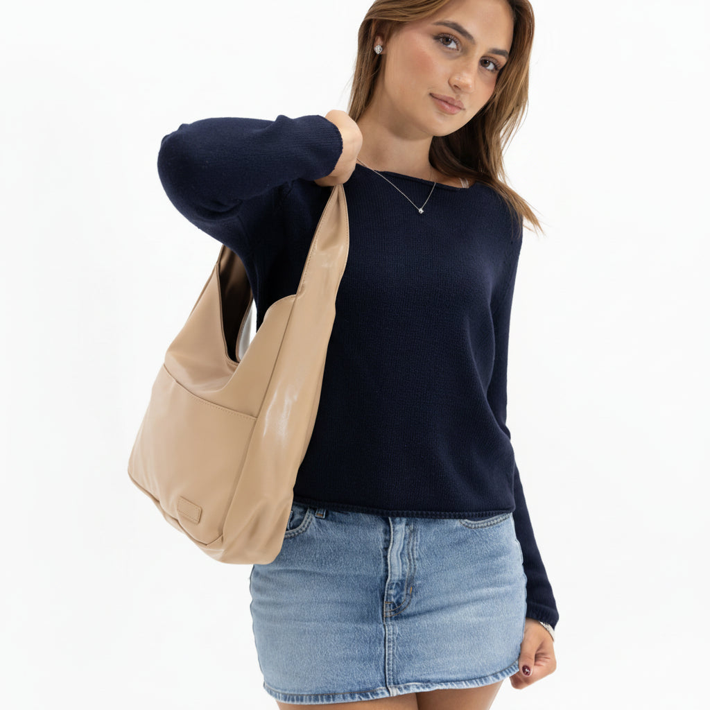 Shoulder Bag Stylish Durable Magnetic Zipper Closure