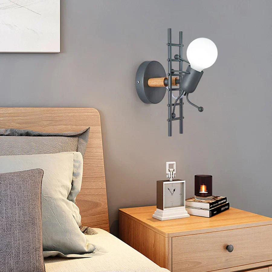 RobotGlow - Lámpara de pared robótica creativa en estilo industrial