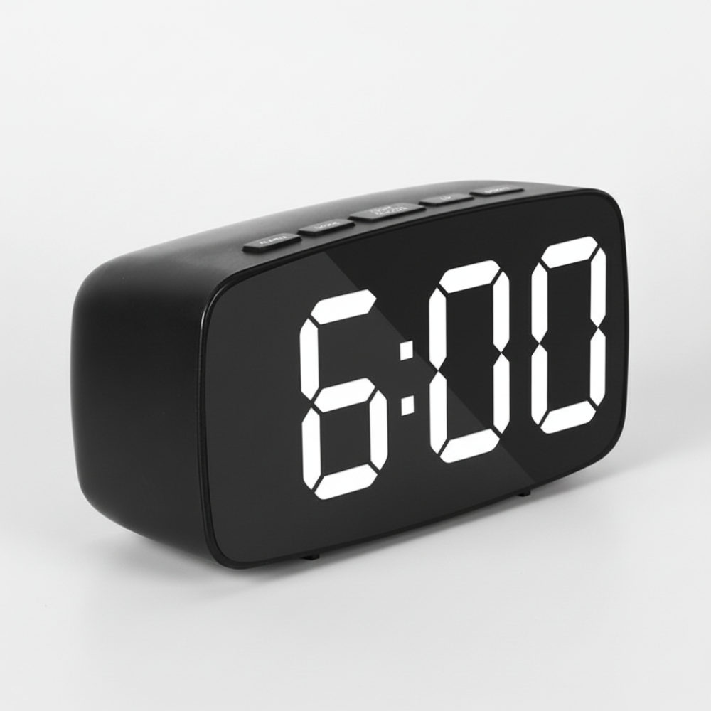 TimeGlow - Despertador Digital LED Compacto com Brilho Ajustável