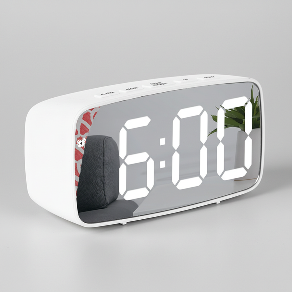 TimeGlow - Despertador Digital LED Compacto com Brilho Ajustável