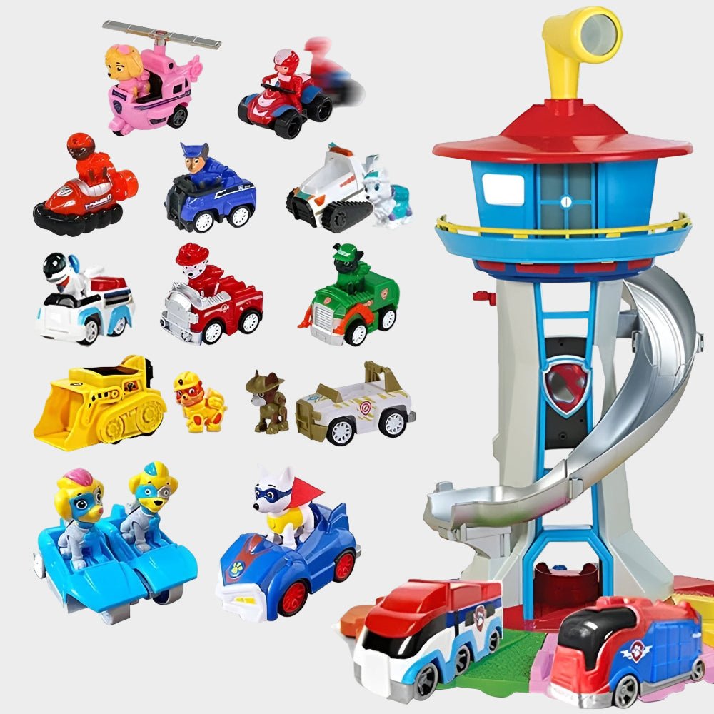 Set Gioco Auto Scivolo Torre Veicoli Bambini