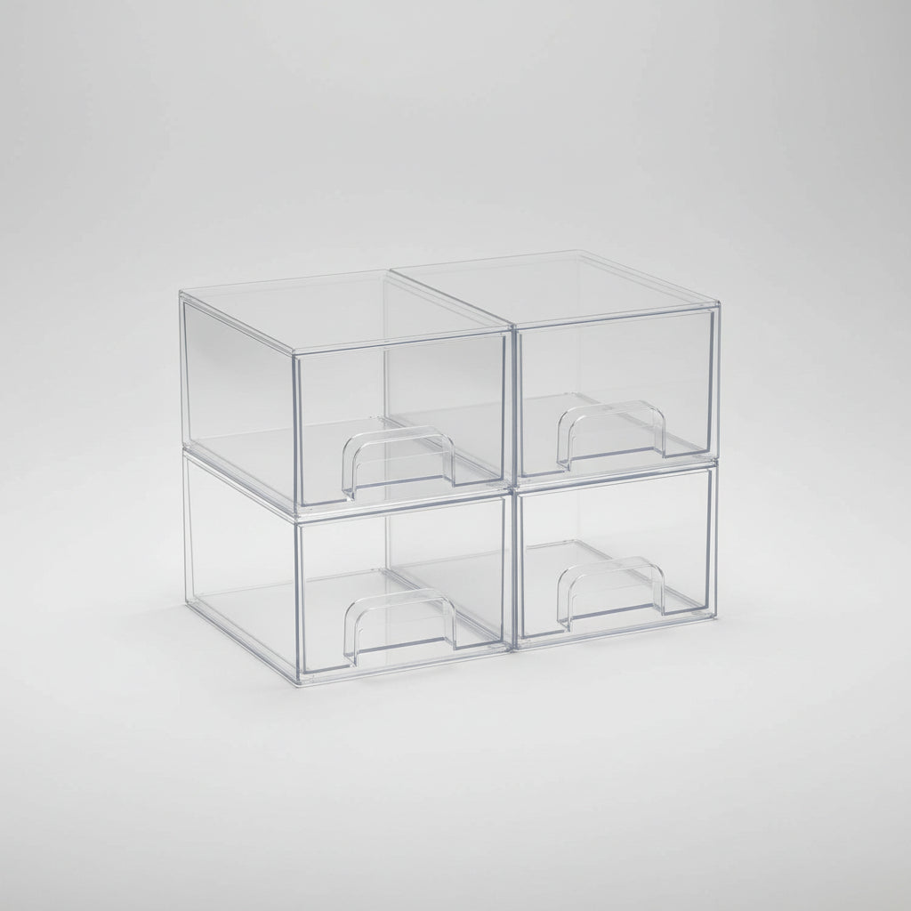 Organizador Transparente para Gaveta Joias Cosmética Caixas Empilháveis
