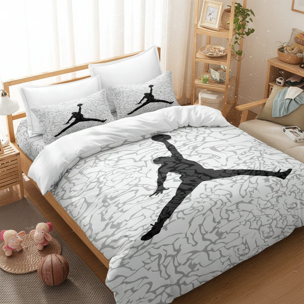 Conjunto de Capa de Edredão para Basquetebol Desportivo Ultra Macio Roupa de Cama