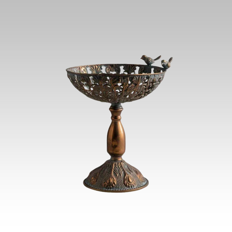 FrenchBowl - Vintage Metalen Fruitkom met Geometrisch Ontwerp voor Woondecor