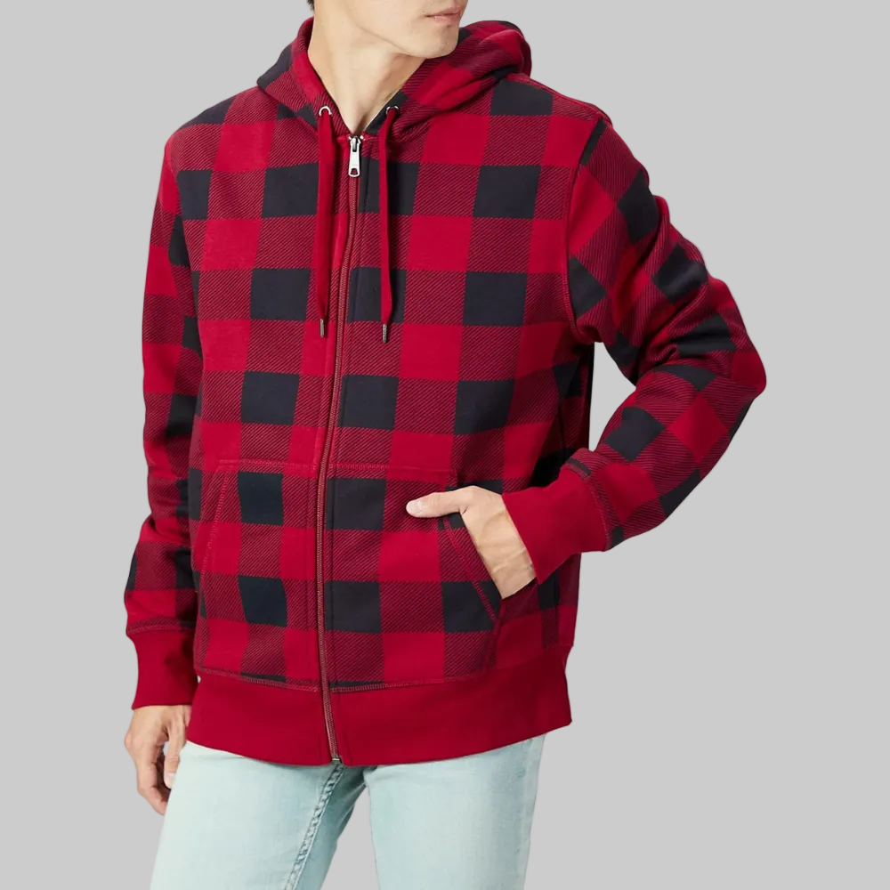 Felpa Cappuccio Uomo Zip Fodera Pile Comfort Calore