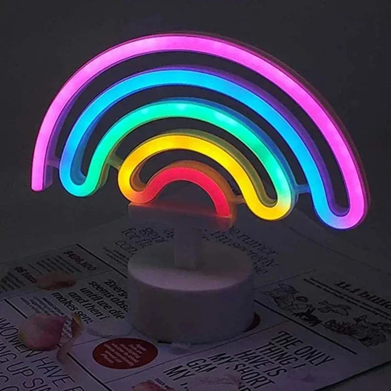 NeonGlow - Kleurrijke Neonlamp voor Kamerdecoratie – Draagbare LED Regenbooglamp