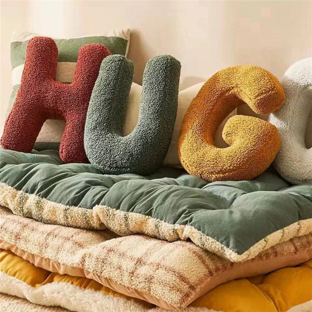 Velvet Alphabet Throw Pillow Personalized Decorative Cushion A-Z 2