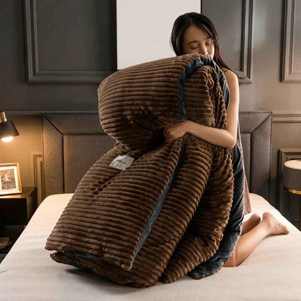 Velvety Fleece Duvet Cover Soft Cozy Warm Bedding 6