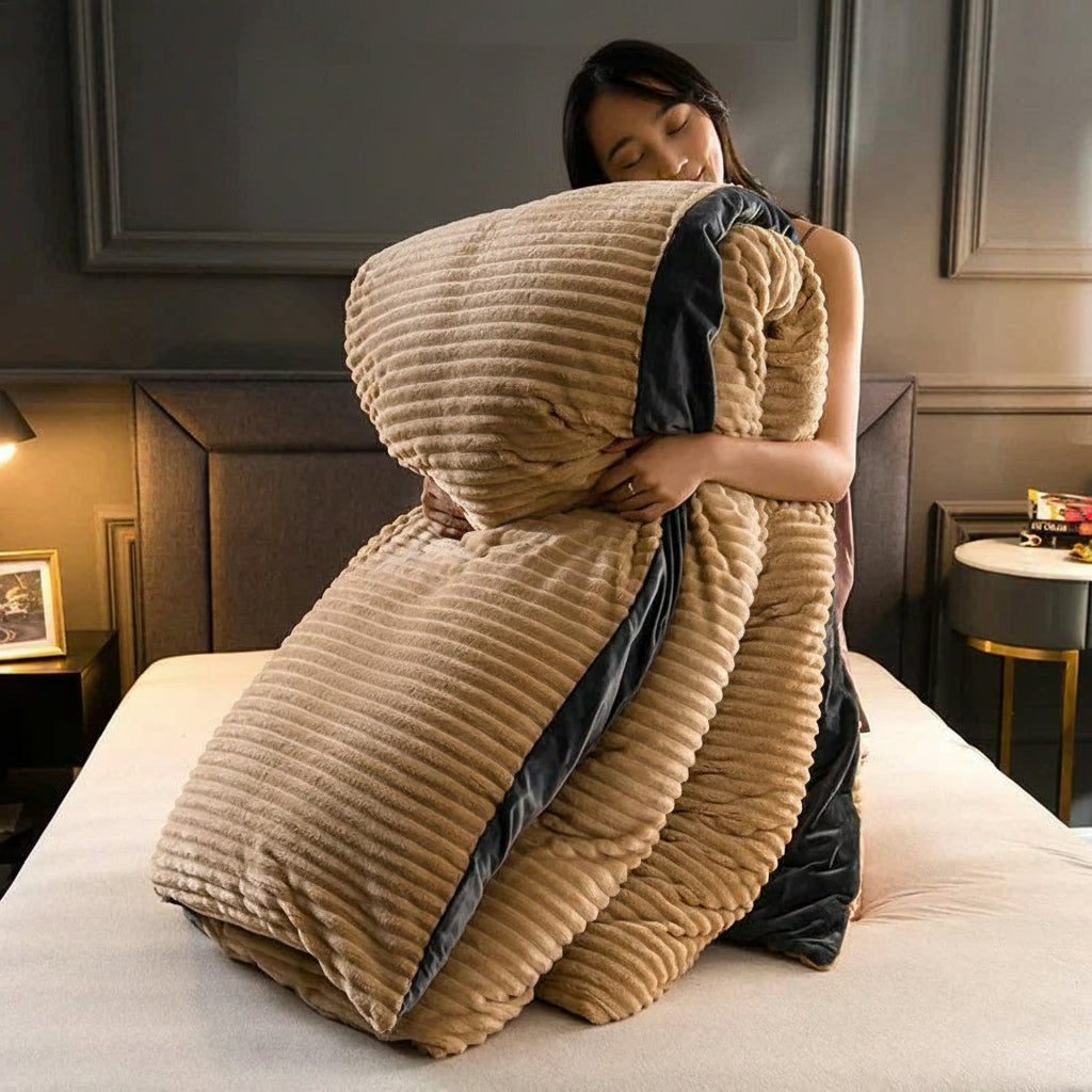 Velvety Fleece Duvet Cover Soft Cozy Warm Bedding 7