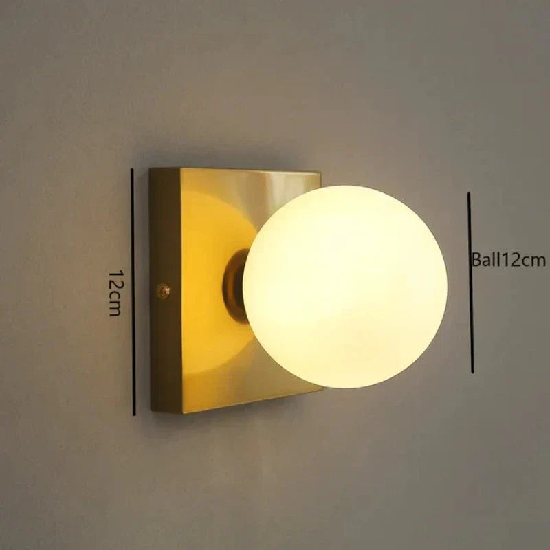 BrightSquare - LED Wandlamp met Glazen Bol – Vierkante Wandverlichting