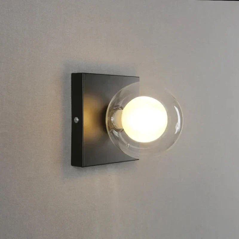 BrightSquare - LED Wandlamp met Glazen Bol – Vierkante Wandverlichting