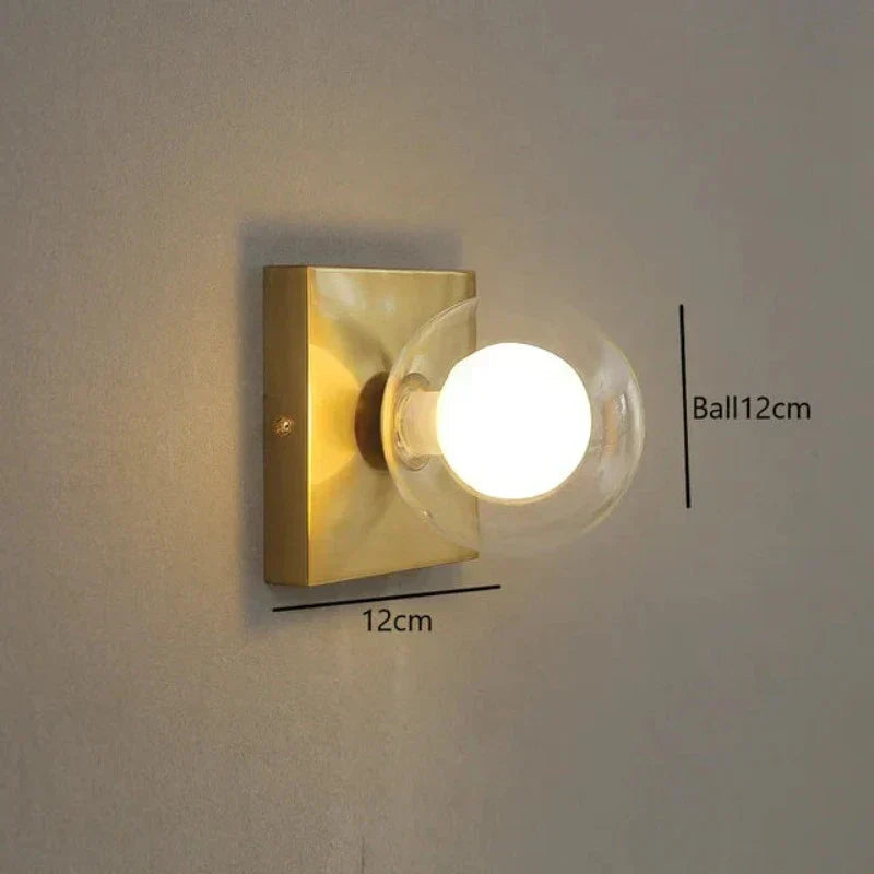 BrightSquare - LED Wandlamp met Glazen Bol – Vierkante Wandverlichting