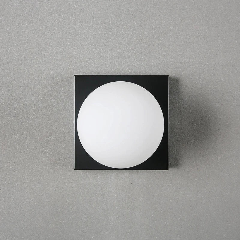 BrightSquare - LED Wandlamp met Glazen Bol – Vierkante Wandverlichting