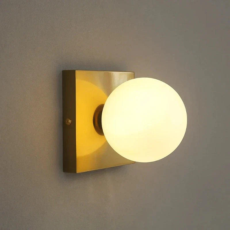 BrightSquare - LED Wandlamp met Glazen Bol – Vierkante Wandverlichting