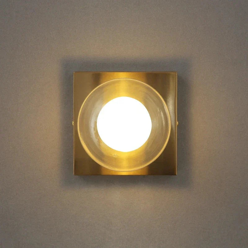 BrightSquare - LED Wandlamp met Glazen Bol – Vierkante Wandverlichting