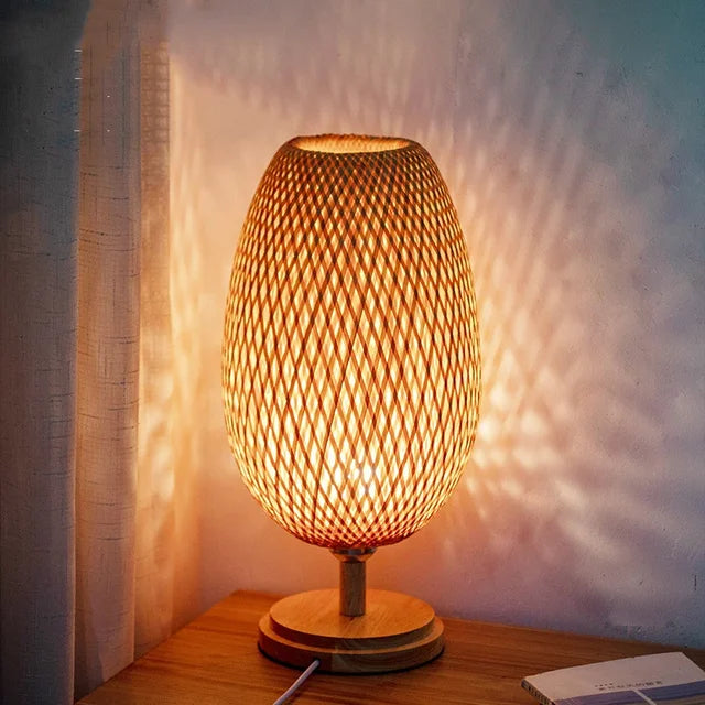 RustiekLicht - Vintage Bamboe Tafellamp