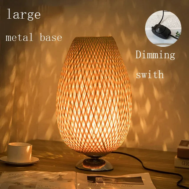RustiekLicht - Vintage Bamboe Tafellamp