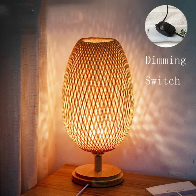 RustiekLicht - Vintage Bamboe Tafellamp