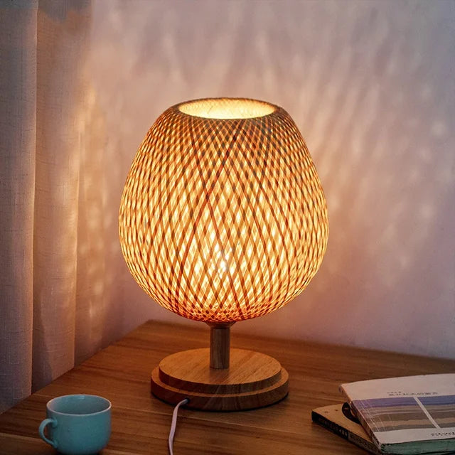 RustiekLicht - Vintage Bamboe Tafellamp