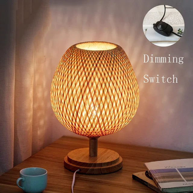RustiekLicht - Vintage Bamboe Tafellamp
