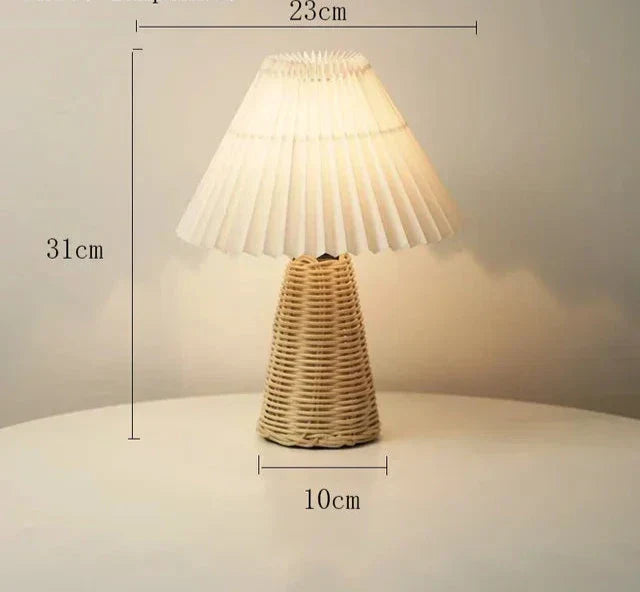 VintageGlow - Rattan Tafellamp, Opvouwbare Nachtlamp