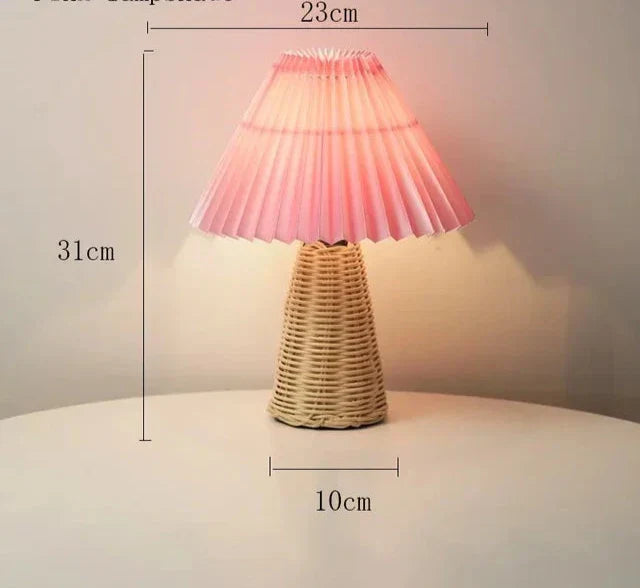 VintageGlow - Rattan Tafellamp, Opvouwbare Nachtlamp