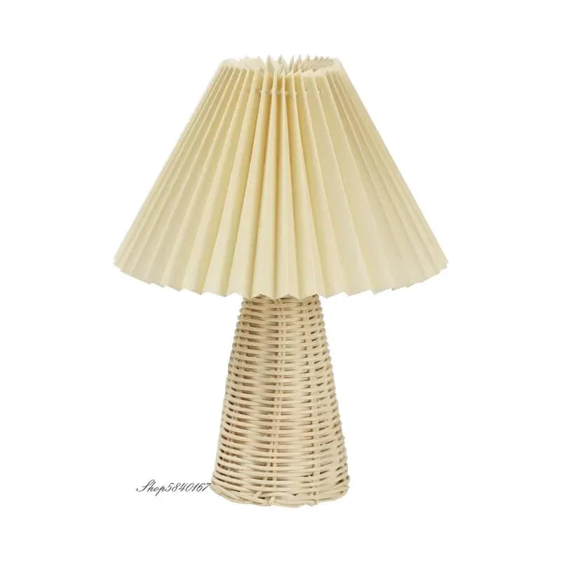 VintageGlow - Rattan Tafellamp, Opvouwbare Nachtlamp