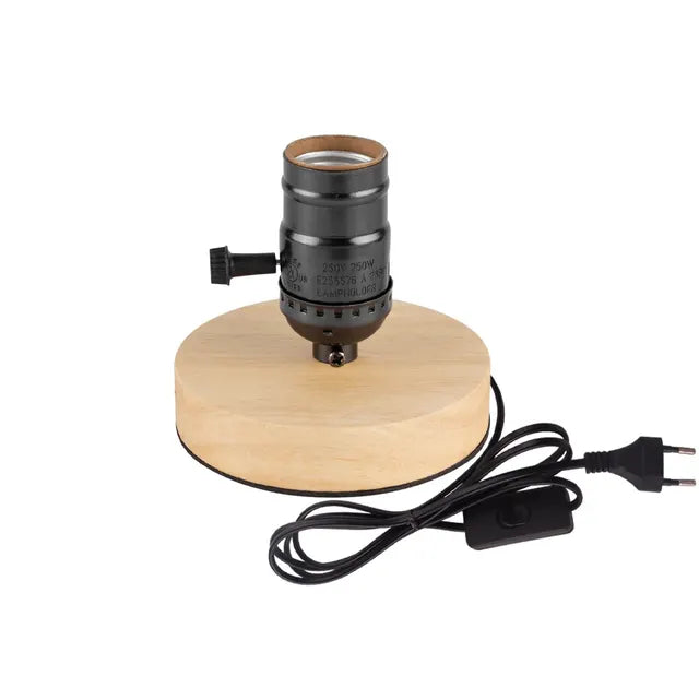 RetroWood - Houten Tafellamp met Lichtbol voor Sfeervolle Verlichting