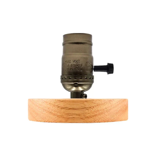 RetroWood - Houten Tafellamp met Lichtbol voor Sfeervolle Verlichting