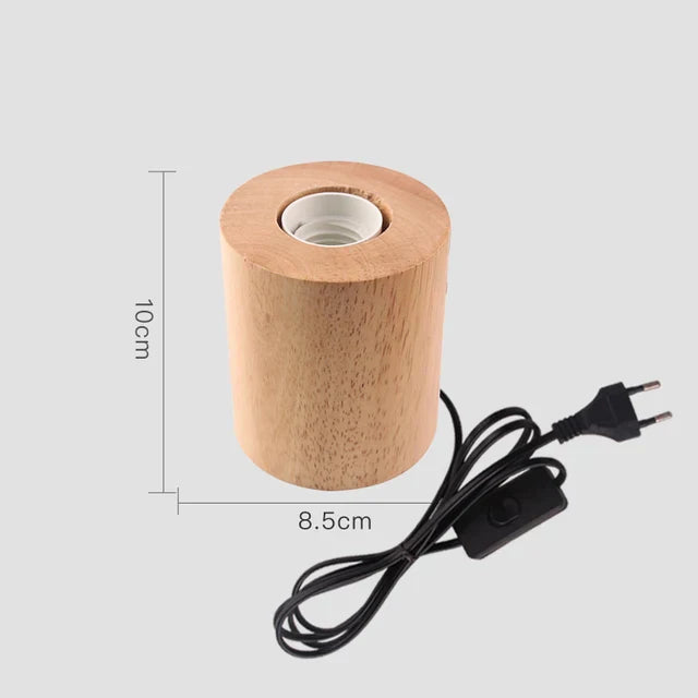 RetroWood - Houten Tafellamp met Lichtbol voor Sfeervolle Verlichting