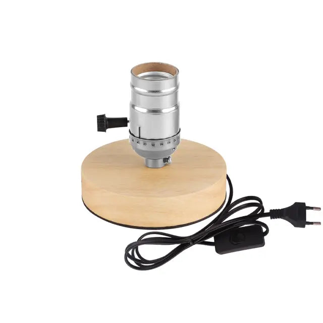 RetroWood - Houten Tafellamp met Lichtbol voor Sfeervolle Verlichting