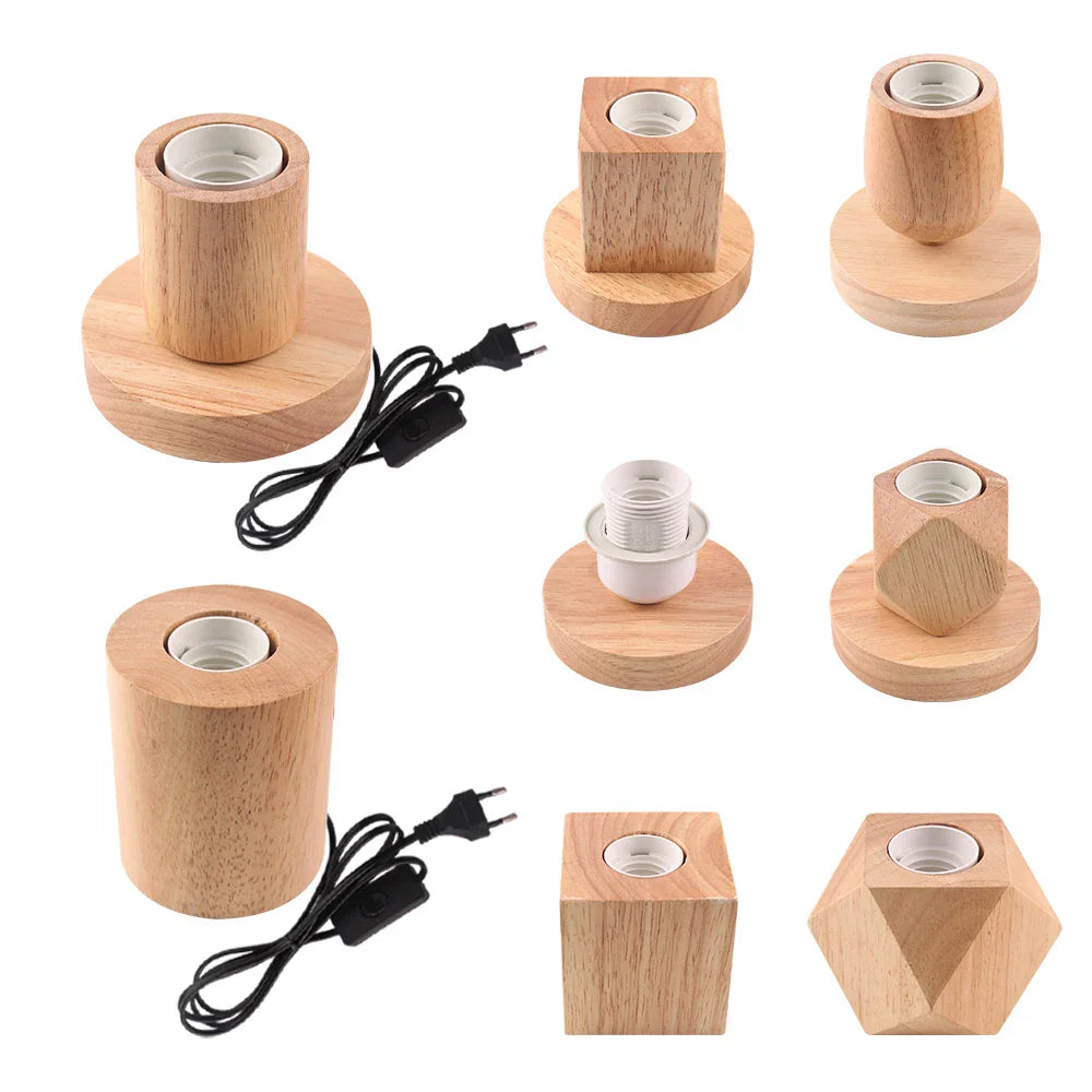 RetroWood - Houten Tafellamp met Lichtbol voor Sfeervolle Verlichting
