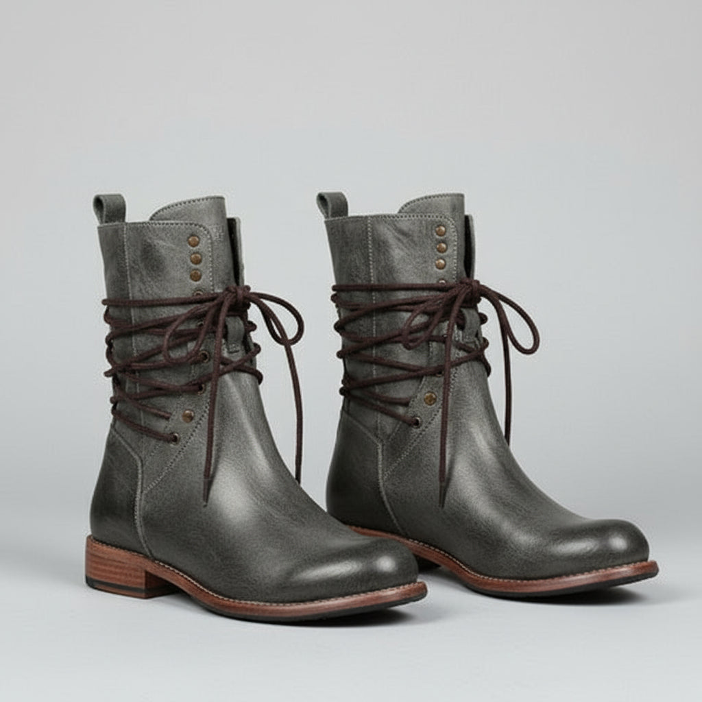 Botins Vintage para Senhora Botas Castanhas Elegantes