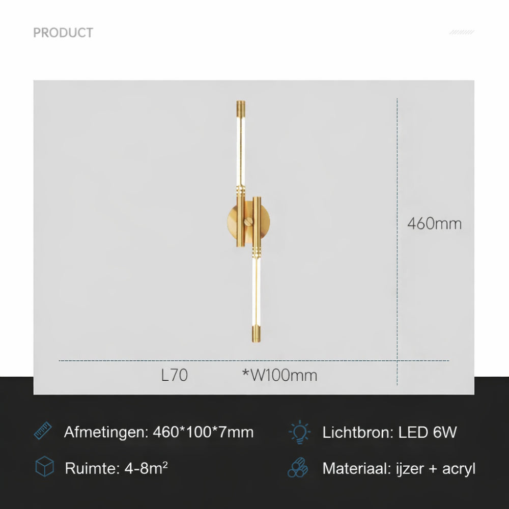 Applique LED Parete Moderna Metallo Acrilico