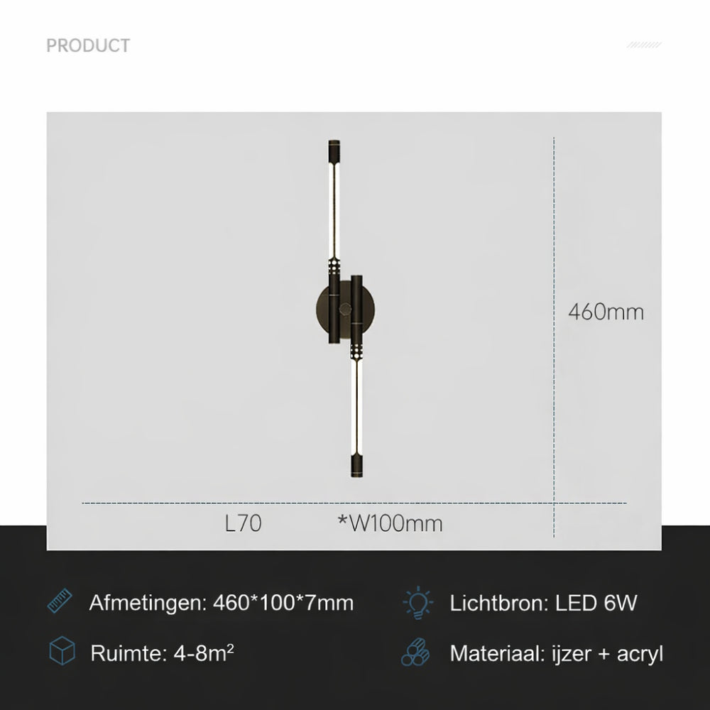 Applique LED Parete Moderna Metallo Acrilico