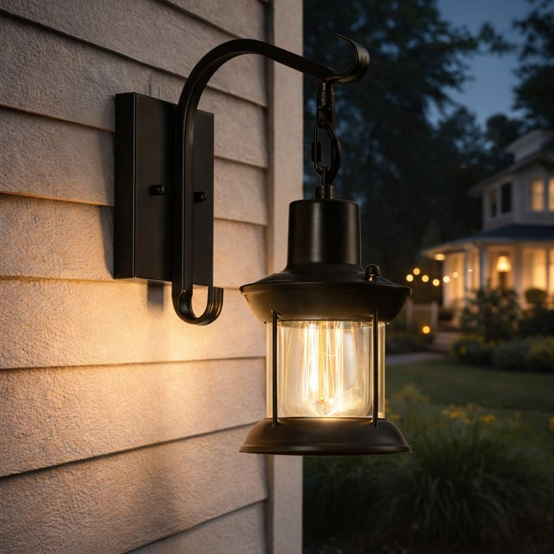 Wandlamp Vintage Zwart LED Hout Metaal Woonkamer Slaapkamer