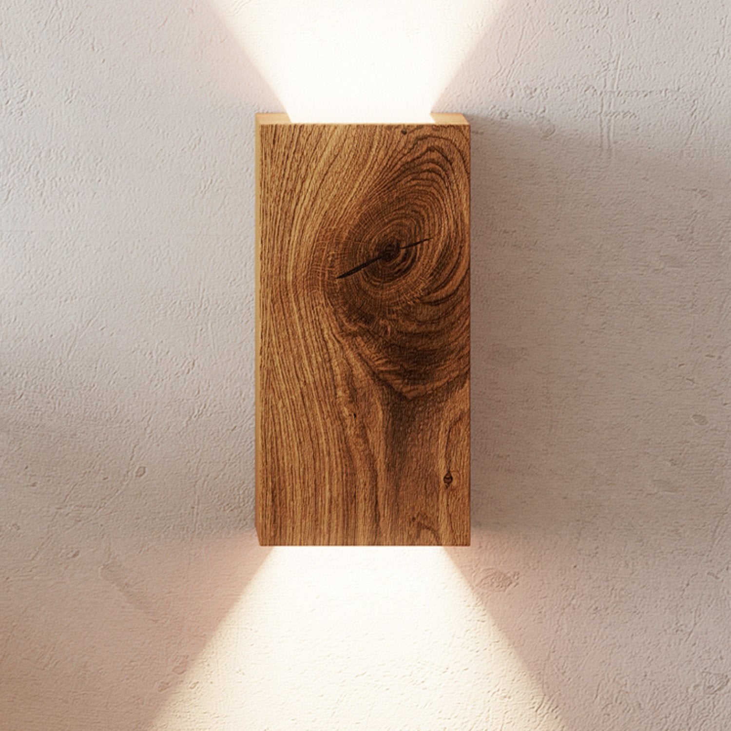 NordicGlow – Lámpara de Pared Rústica de Madera con Iluminación LED para Salón y Dormitorio