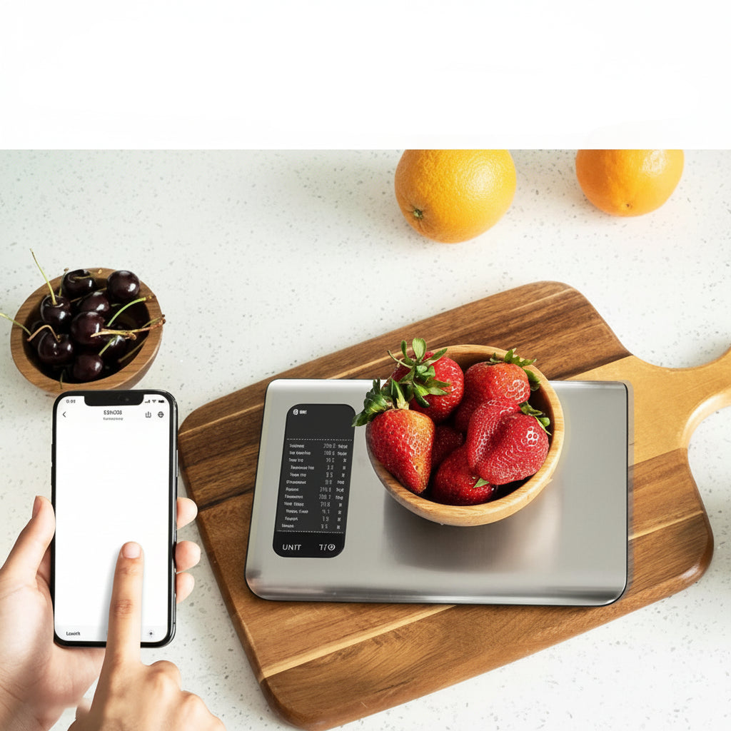 Balança de Cozinha Digital Monitor de Saúde Alimentar Aplicação Inteligente